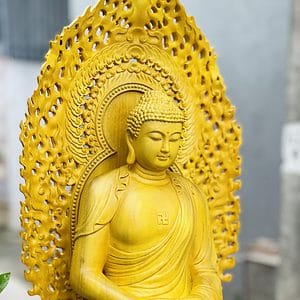 Tượng Phật A Di Dà Tọa Dài Sen Gỗ Cẩm Vàng Cao 90cm 5 Scaled 1