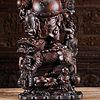 1 Ebony Wood Carving Fat Happy Buddha Of Wealth C