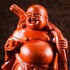 1 Wooden Fat Happy Buddha Hand Carved In Vietnam C