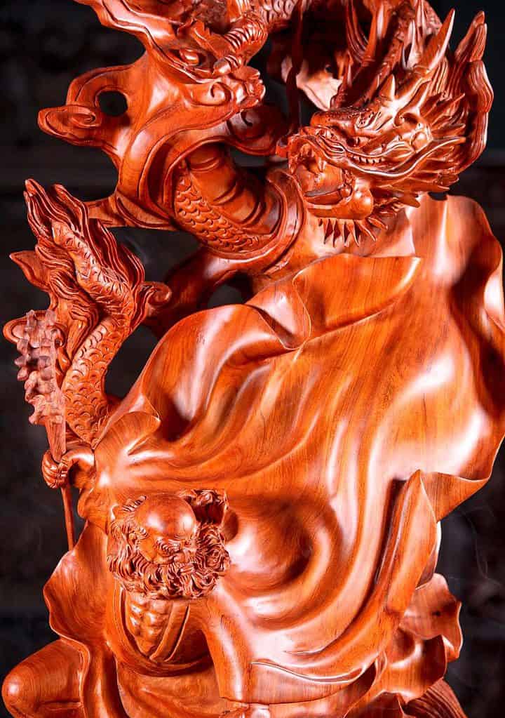 11 Vietnamese Large Hand Carved Bodhidharma Sculpture Foo Dogs Dragons C