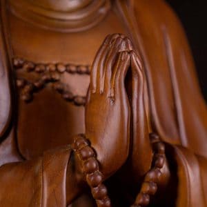 12 Vietnamese Wood Seated Namaste Mudra Kwan Yin Sculpture Brown C