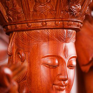 14 Avalokitshvara Wood Sculpture Buddhist Statue Many Arms Namaste Anjali C