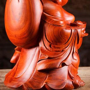 14 Wooden Fat Happy Buddha Hand Carved In Vietnam C