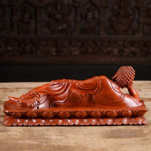 15 Vietnamese Wood Reclining Buddha Statue C