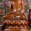 19 Vietnamese Wood Seated Meditating Dhyana Mudra Buddha Sculpture Brown C 2