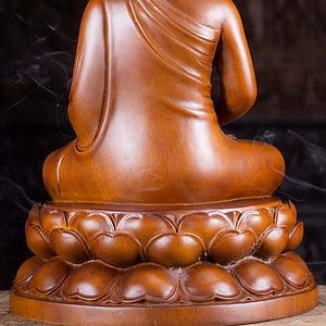 20 Vietnamese Wood Seated Meditating Dhyana Mudra Buddha Sculpture Brown C 2
