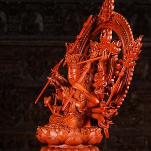 27 Avalokitshvara Wood Sculpture Buddhist Statue Many Arms Namaste Anjali C