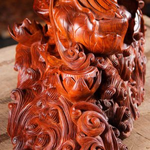 27 Vietnamese Wood Kwan Yin Carved In Natural Wood C