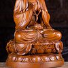 3 Vietnamese Wood Seated Namaste Mudra Kwan Yin Sculpture Brown C