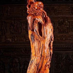 3 Wood Bodhidharma Standing Statue C