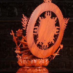 31 Avalokitshvara Wood Sculpture Buddhist Statue Many Arms Namaste Anjali C