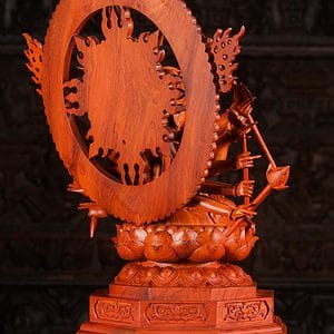 32 Avalokitshvara Wood Sculpture Buddhist Statue Many Arms Namaste Anjali C