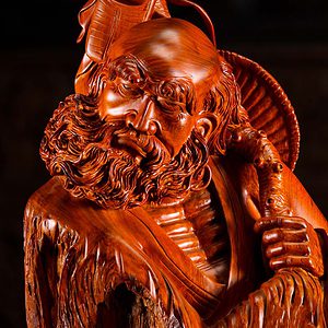 5 Wood Bodhidharma Standing Statue C