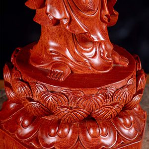 6 Standing Vietnamese Wood Carved Kwan Yin Bodhisattva Sculpture C