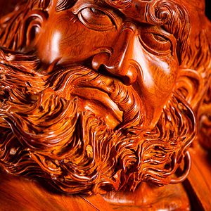 6 Wood Bodhidharma Standing Statue C