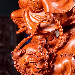 7 Vietnamese Large Hand Carved Bodhidharma Sculpture Foo Dogs Dragons C