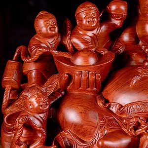 9 Wood Fat Happy Hotei Buddha Of Wealth Sculpture Vietnam Statue C
